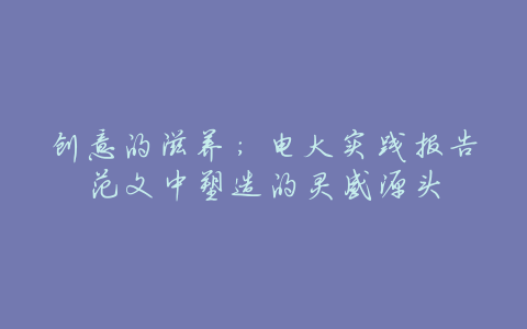 创意的滋养:电大实践报告范文中塑造的灵感源头