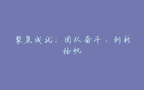 聚焦成就:团队奋斗,创新扬帆