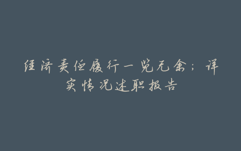 经济责任履行一览无余:详实情况述职报告