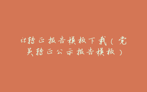 it转正报告模板下载(党员转正公示报告模板)