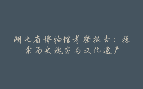 湖北省博物馆考察报告:探索历史瑰宝与文化遗产