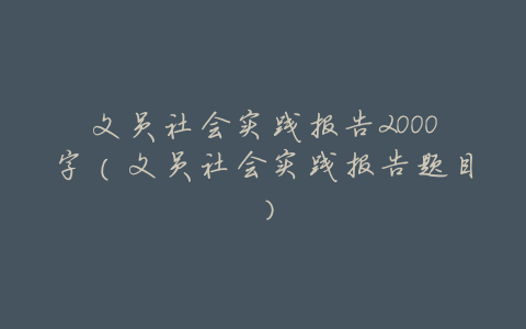 文员社会实践报告2000字(文员社会实践报告题目)