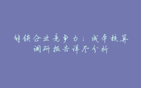 解锁企业竞争力:成本核算调研报告详尽分析
