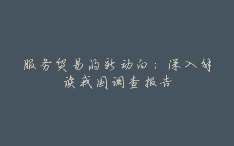 服务贸易的新动向:深入解读我国调查报告