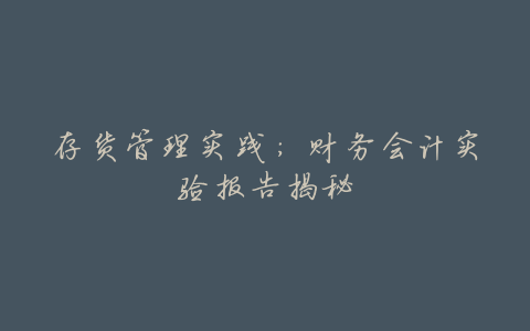 存货管理实践:财务会计实验报告揭秘