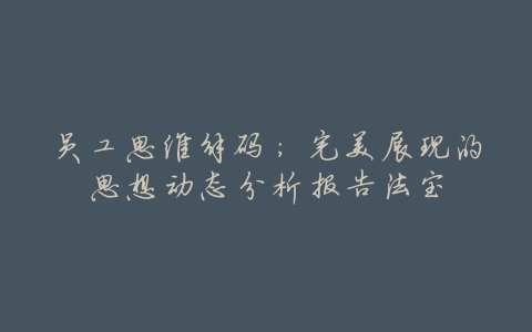 员工思维解码：完美展现的思想动态分析报告法宝