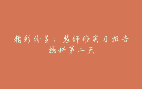 精彩纷呈:装饰班实习报告揭秘第二天