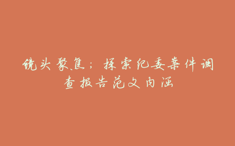 镜头聚焦:探索纪委案件调查报告范文内涵