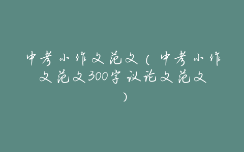 中考小作文范文(中考小作文范文300字议论文范文)