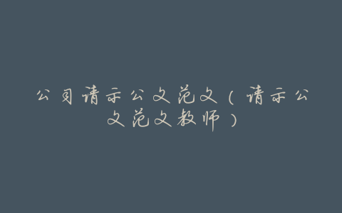 公司请示公文范文(请示公文范文教师)