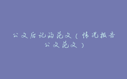 公文后记的范文(情况报告公文范文)