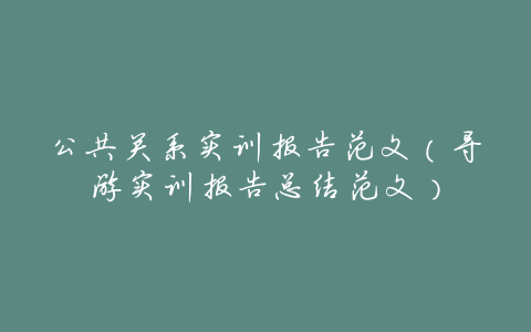 公共关系实训报告范文（导游实训报告总结范文）