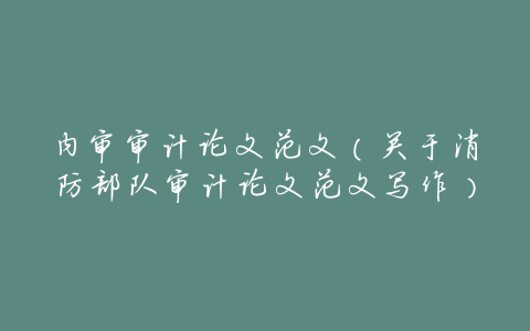 内审审计论文范文(关于消防部队审计论文范文写作)