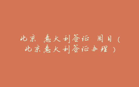 北京 意大利签证 周日(北京意大利签证办理)
