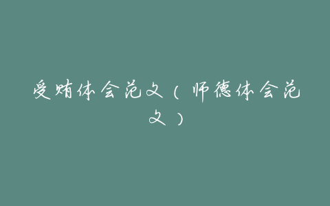 受贿体会范文(师德体会范文)