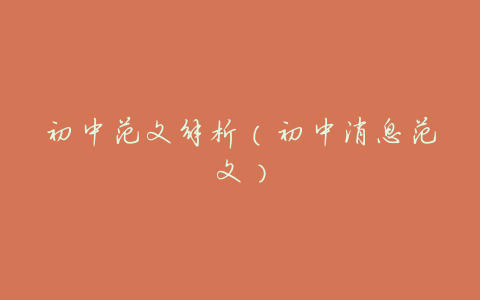 初中范文解析(初中消息范文)