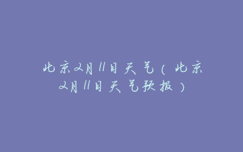 北京2月11日天气(北京2月11日天气预报)
