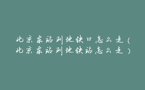 北京东站到地铁口怎么走(北京东站到地铁站怎么走)