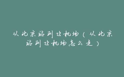 从北京站到飞机场（从北京站到飞机场怎么走）