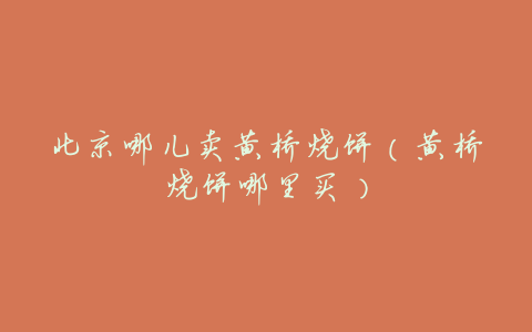 北京哪儿卖黄桥烧饼(黄桥烧饼哪里买)