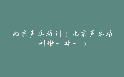 北京声乐培训(北京声乐培训班一对一)