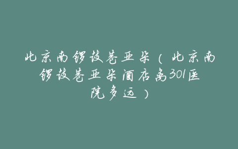 北京南锣鼓巷亚朵(北京南锣鼓巷亚朵酒店离301医院多远)