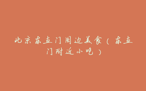 北京东直门周边美食(东直门附近小吃)