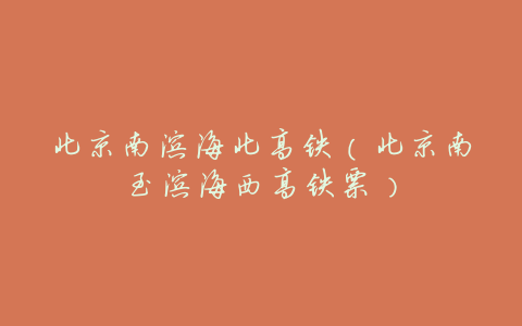 北京南滨海北高铁(北京南至滨海西高铁票)