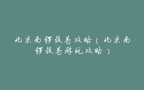 北京南锣鼓巷攻略(北京南锣鼓巷游玩攻略)