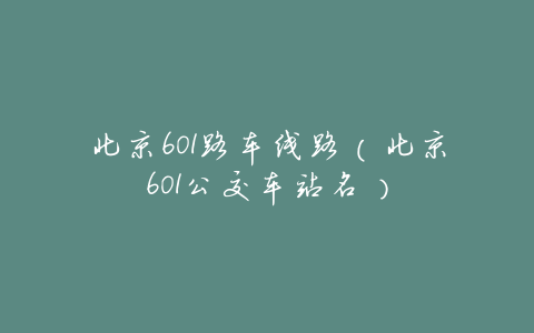 北京601路车线路(北京601公交车站名)
