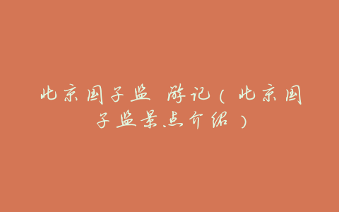 北京国子监 游记(北京国子监景点介绍)