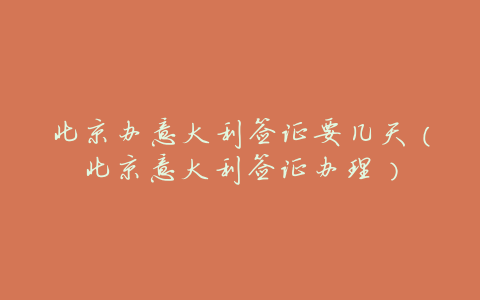 北京办意大利签证要几天(北京意大利签证办理)