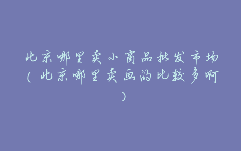 北京哪里卖小商品批发市场(北京哪里卖画的比较多啊)