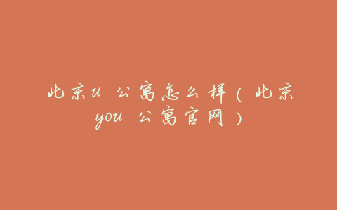 北京u 公寓怎么样(北京you 公寓官网)
