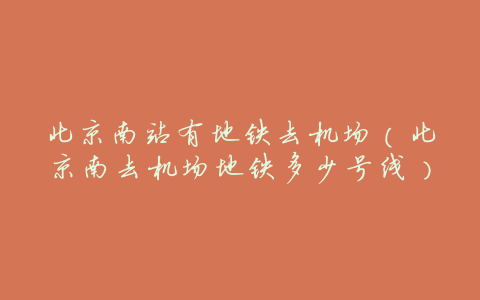 北京南站有地铁去机场(北京南去机场地铁多少号线)